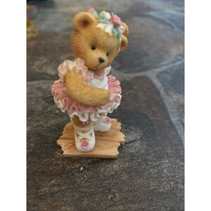 Cherished Teddies "Mindy" figurine, titled "Friendship Keeps Me On My Toes".